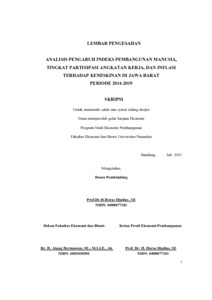 ANALISIS PENGARUH INDEKS PEMBANGUNAN MANUSIA, TINGKAT PARTISIPASI ...